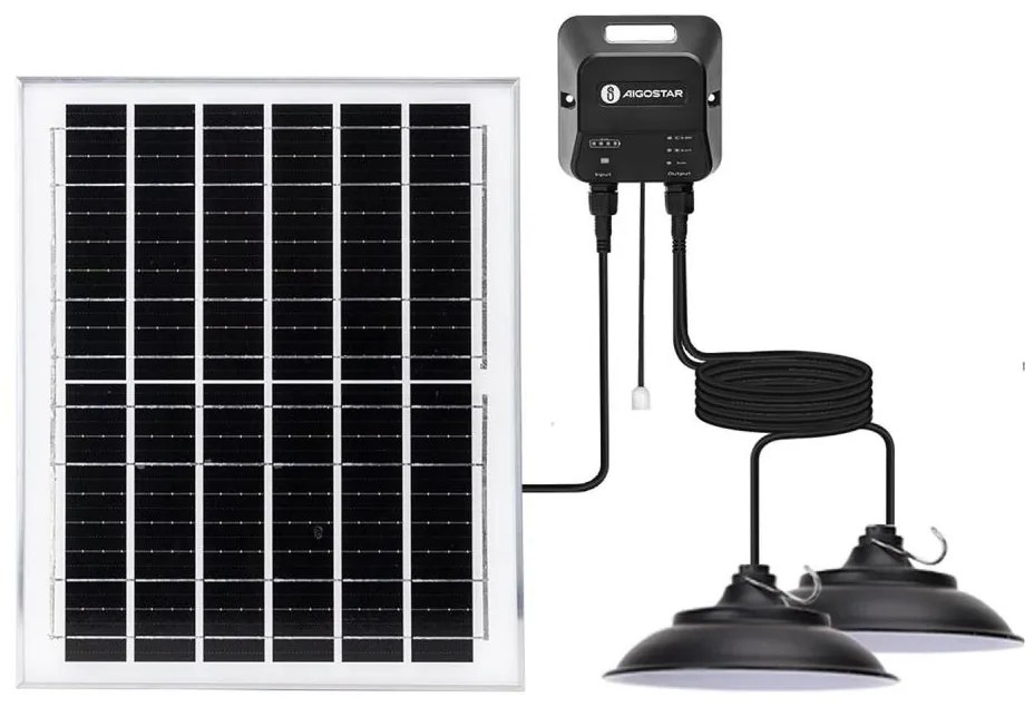 Aigostar B.V. Aigostar - LED Solárny luster 2xLED/70W/12V 12000 mAh 6500K pr. 23,5 cm AI2014