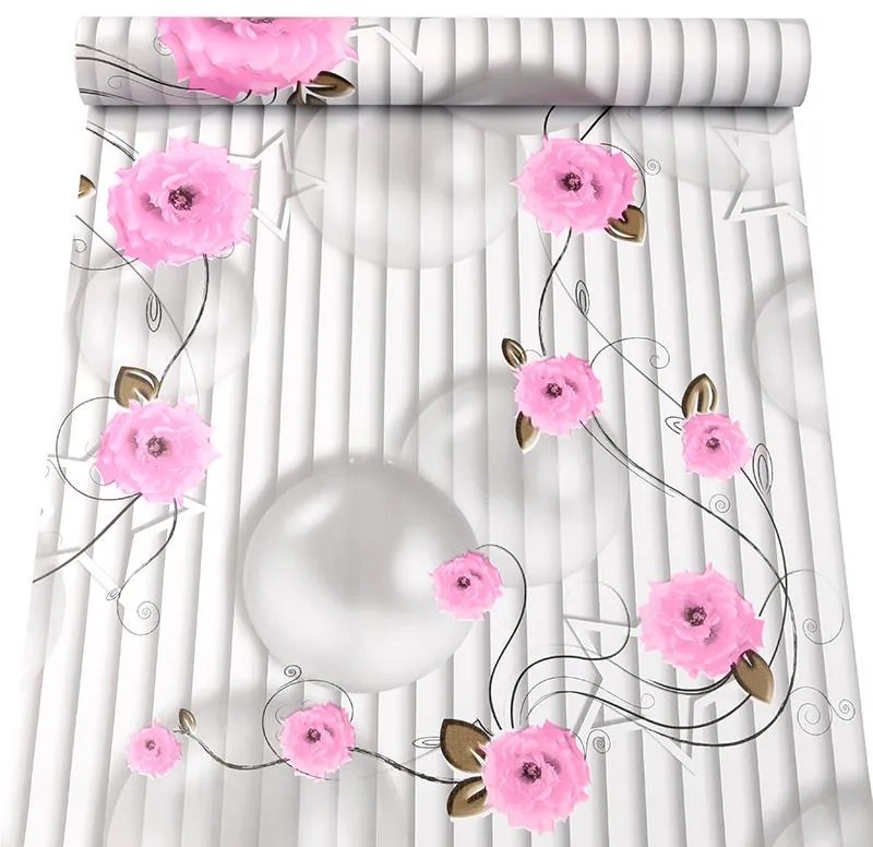 Samolepiace tapety 45 cm x 10 m IMPOL TRADE 9455 kvety s perlami Samolepiace tapety