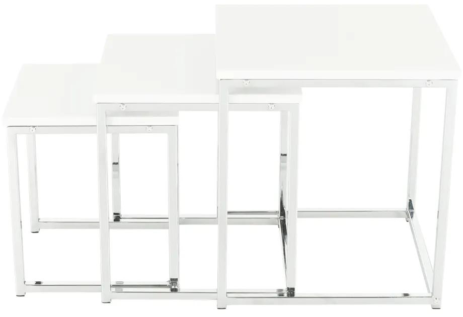 Kondela Konferenčné stolíky, set 3 ks, biela extra vysoký lesk, ENISOL TYP 3