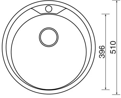 Nerezový drez Sinks Round 510V 0,6 mm matný