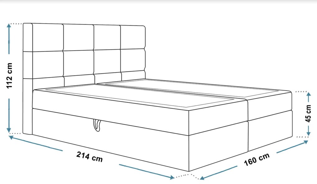 PROXIMA.store - Kontinentálna boxspring posteľ NIKKI ROZMER: 120 x 200 cm, TYP MATRACA: BONELLOVÉ PRUŽINY, VRCHNÝ MATRAC (TOPPER): BEZ TOPPERU