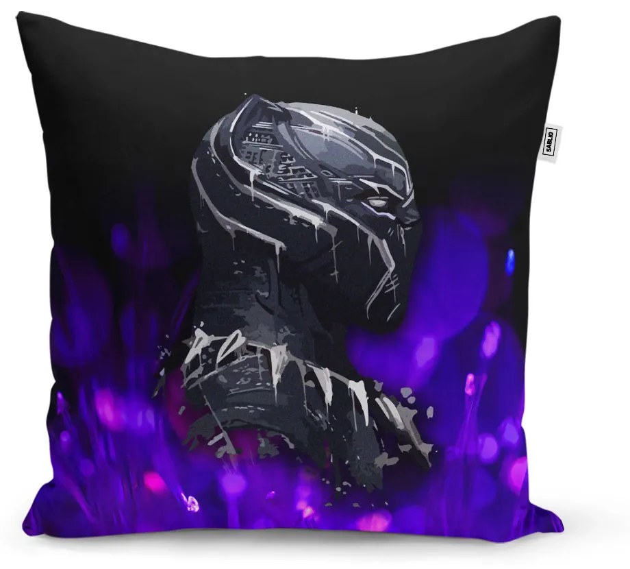Sablio Vankúš BLACK PANTHER Fialová luminiscencia - 40x40 cm