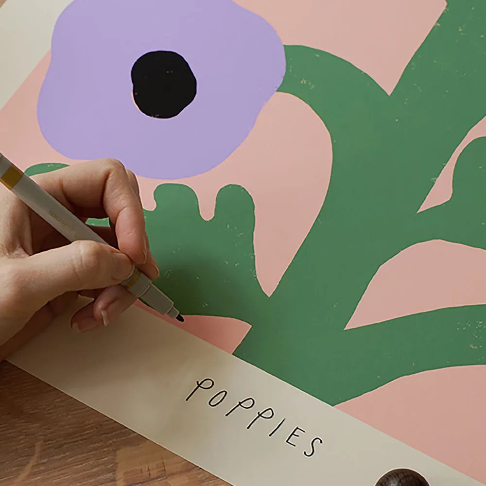 The Poster Club Plagát Purple Poppies by Madelen Möllard 50x70