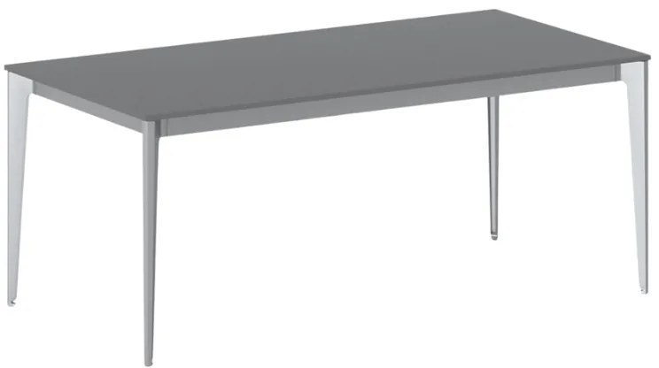 Rokovací kancelársky stôl PRIMO ACTION, 160x80 cm, sivostrieborná podnož, grafit