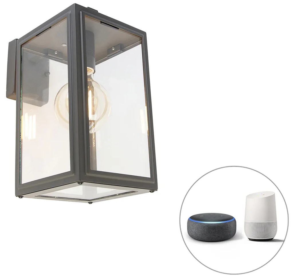 Inteligentná vonkajšia nástenná lampa sivá vrátane Wifi G95 - Sutton down