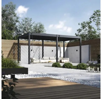 Pergola bioklimatická Rojaplast Intro Neo 530 x 300 x 255 cm voľne stojaca antracit