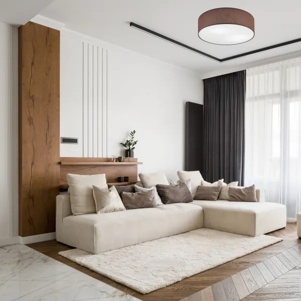 Stropné svietidlo SIRJA 2xE27/15W/230V pr. 45 cm hnedé