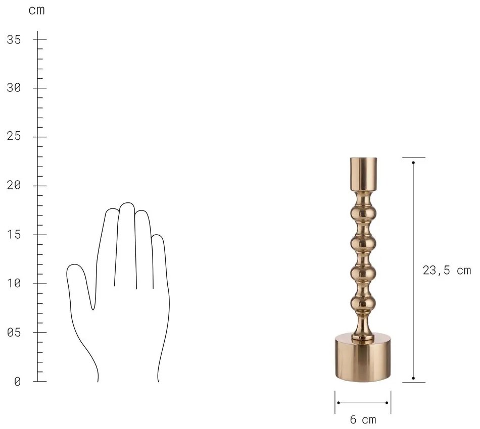 Butlers SCOOP Svietnik pre dlhé sviečky 23,5 cm