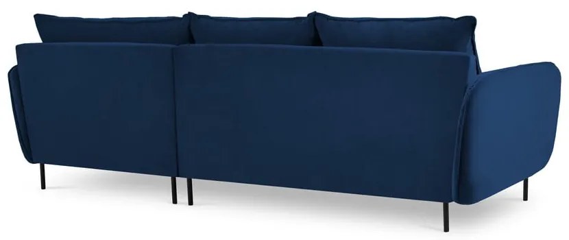 Modrá zamatová rohová pohovka (pravý roh) Vienna – Cosmopolitan Design