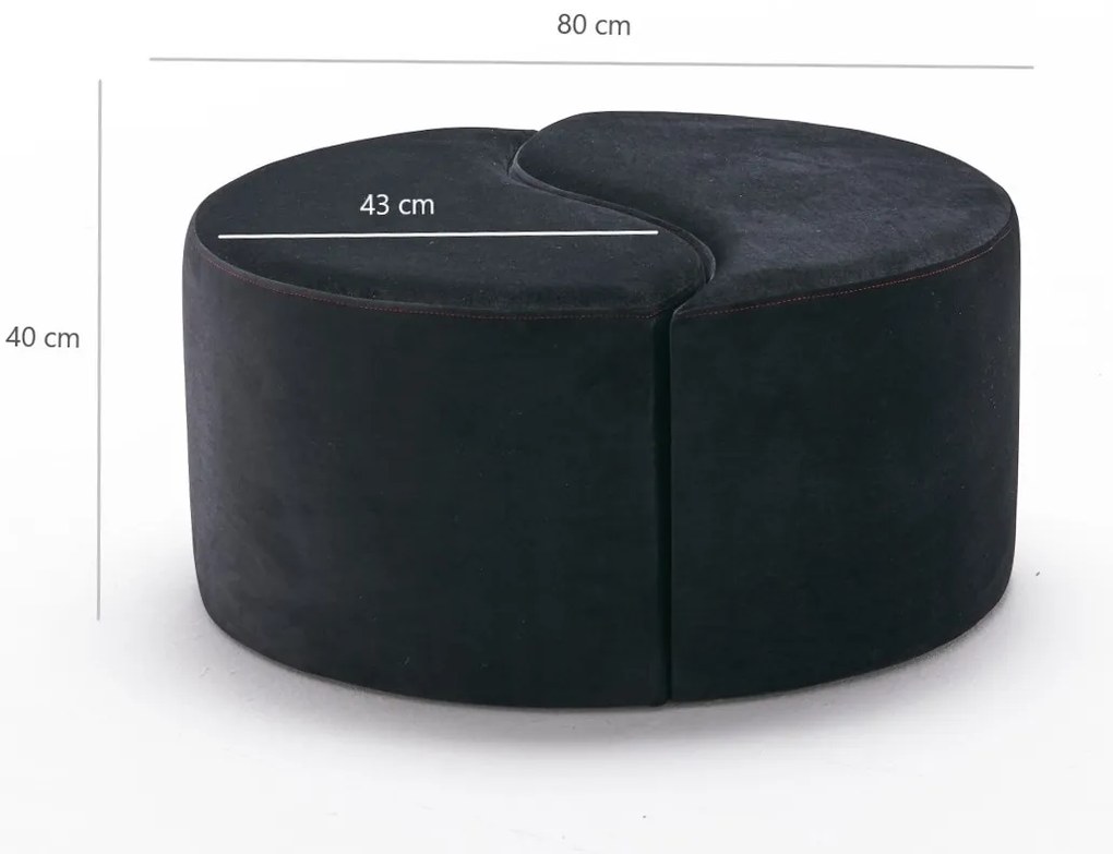 Taburet Alis Puf Black