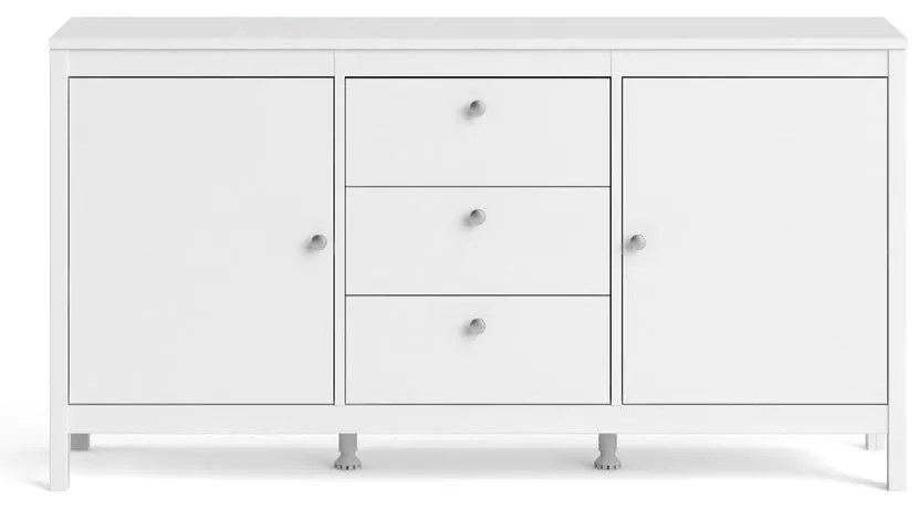 Biela nízka komoda 151x80 cm Madrid – Tvilum