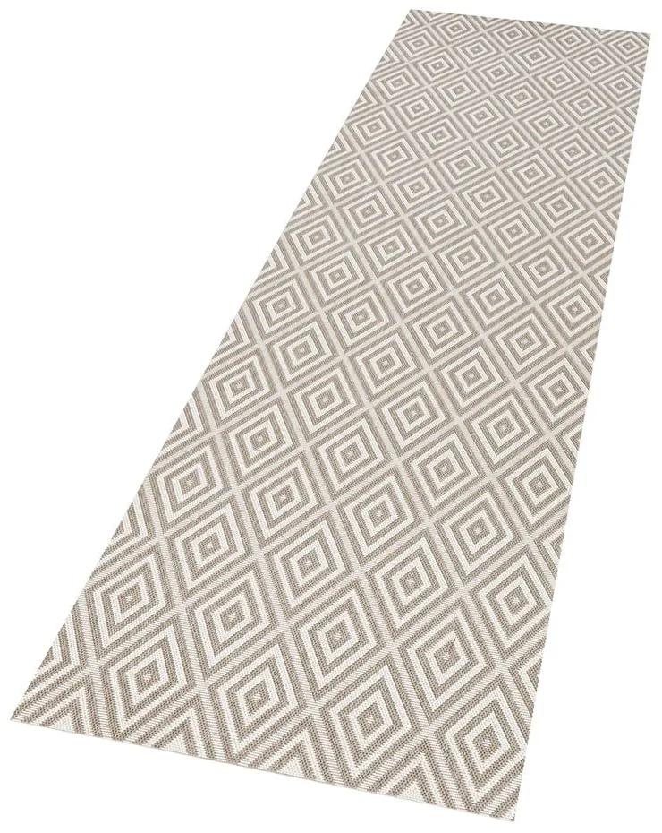 Sivý vonkajší koberec NORTHRUGS Karo, 80 × 150 cm