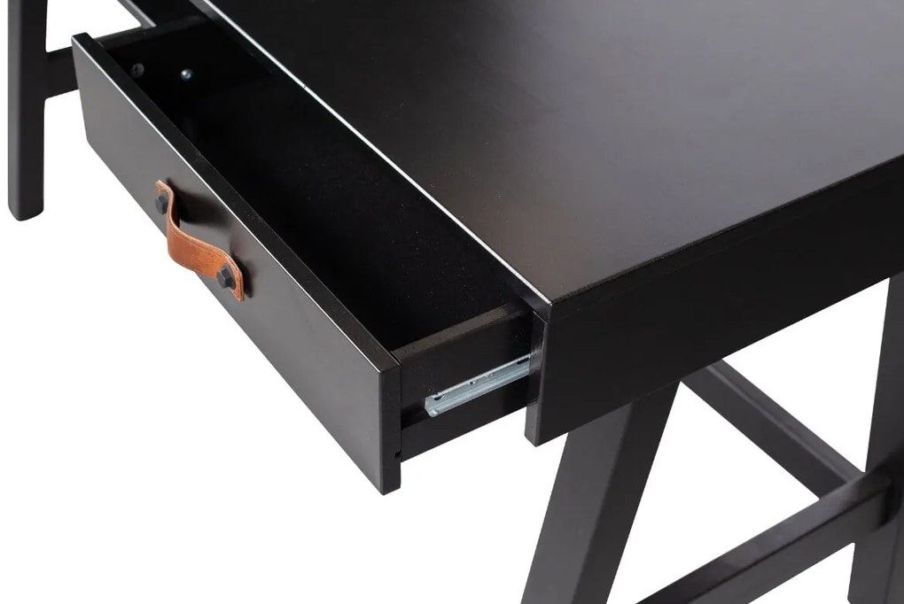 Pracovný stôl dian borovica 140 x 62 cm čierny MUZZA