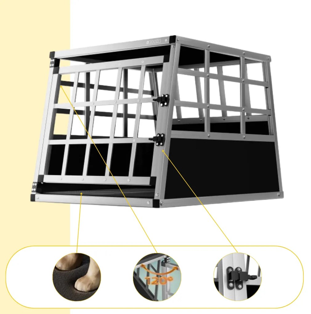 Prepravka pre psa BRUNO, 70x54x51cm, strieborná/čierna Cadoca