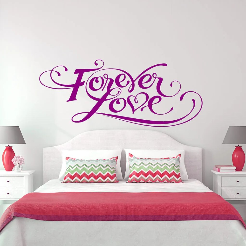 Veselá Stena Samolepka Forever love Farba: červená, Veľkosť: 80 x 34 cm