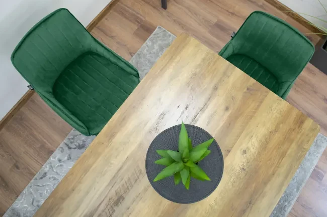 Set troch jedálenských stoličiek MONZA zelené (čierne nohy) (3ks)