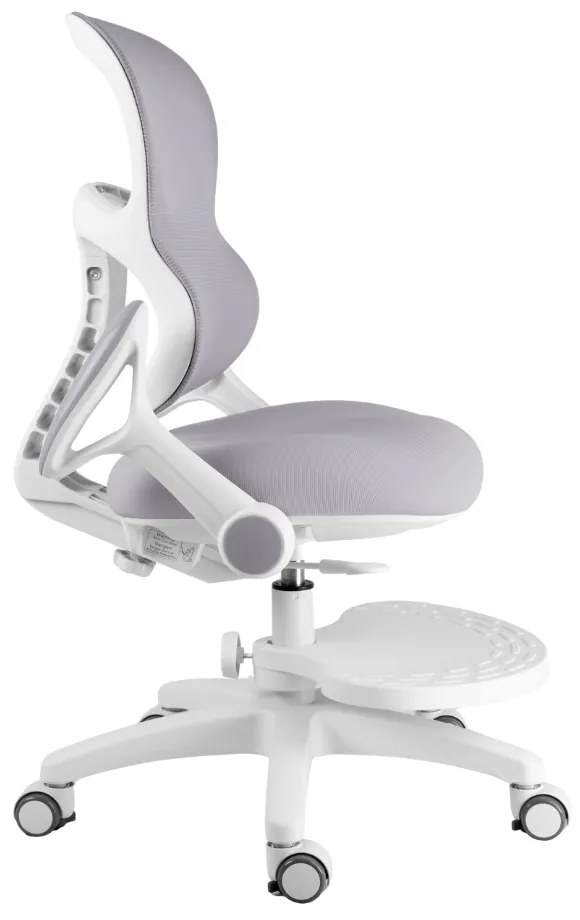 Detská rastúca stolička Neoseat JUNI 006 — látka, prateľný poťah, sivá