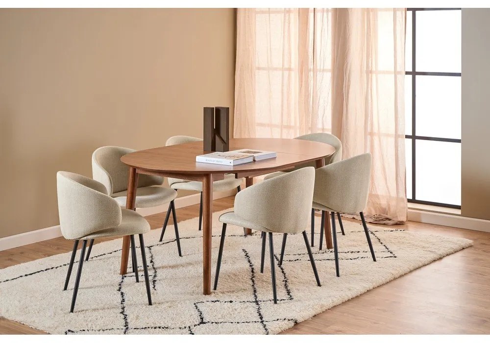 Okrúhly rozkladací jedálenský stôl s prídavnou doskou v dekore orecha ø 115 cm Montreux – Actona