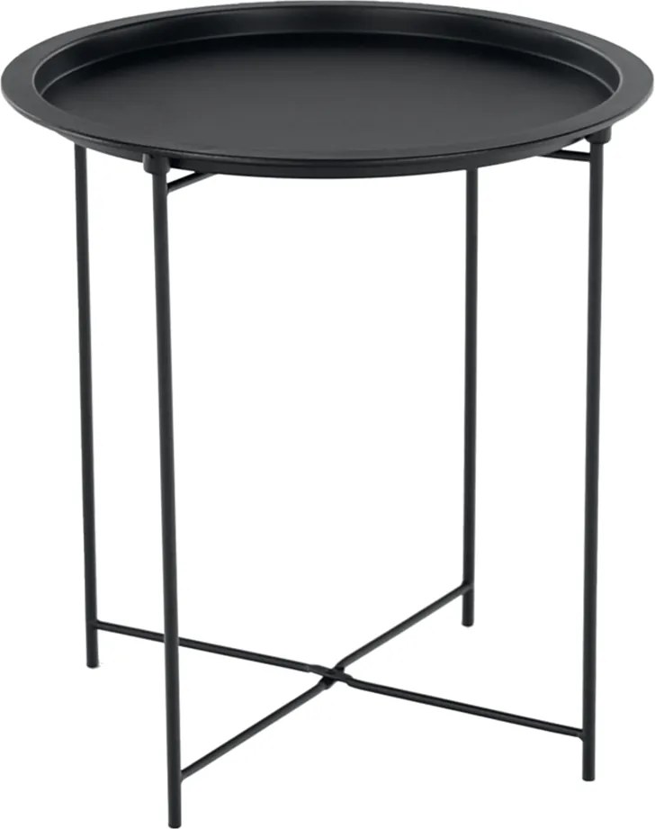 Príručný stolík s odnímateľnou táckou, čierna, RENDER