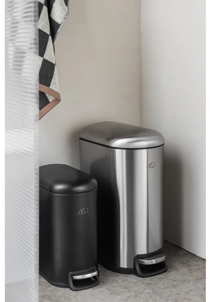 Nášľapný odpadkový kôš z nehrdzavejúcej ocele v striebornej farbe 10 l Wather – Mette Ditmer Denmark