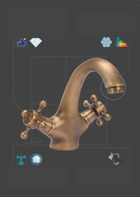 Umývadlová batéria - RETRO BRONZE 1