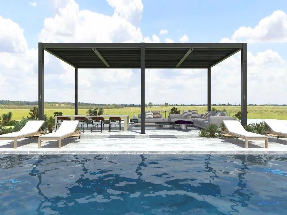 Hliníková bioklimatická pergola s lamelami 5.8 x 3 M