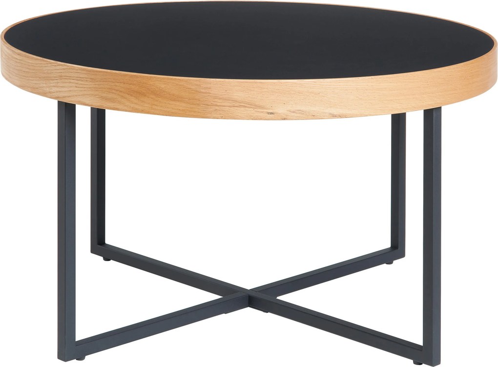 XXXLutz KONFERENČNÝ STOLÍK, prírodná farba, čierna, drevo, kov, kompozitné drevo, 80/46,5 cm - Stolíky do obývačky - 001739002901
