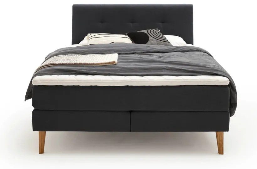 Antracitová boxspring posteľ 180x200 cm Stockholm – Meise Möbel