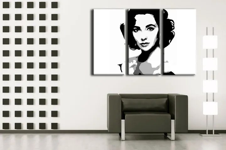 Ručne maľovaný POP Art obraz Elizabhet Taylor