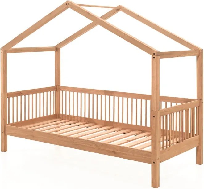 Domčeková detská posteľ z dubového dreva v prírodnej farbe 90x200 cm Forrest – Vipack