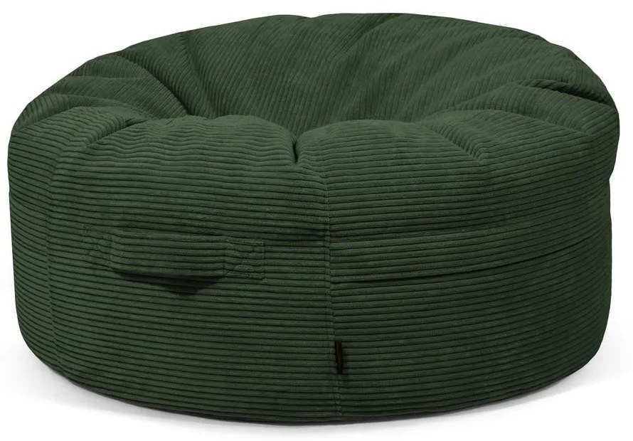 Zelený menčestrový sedací vak Roll 105 – SLOWDOWN