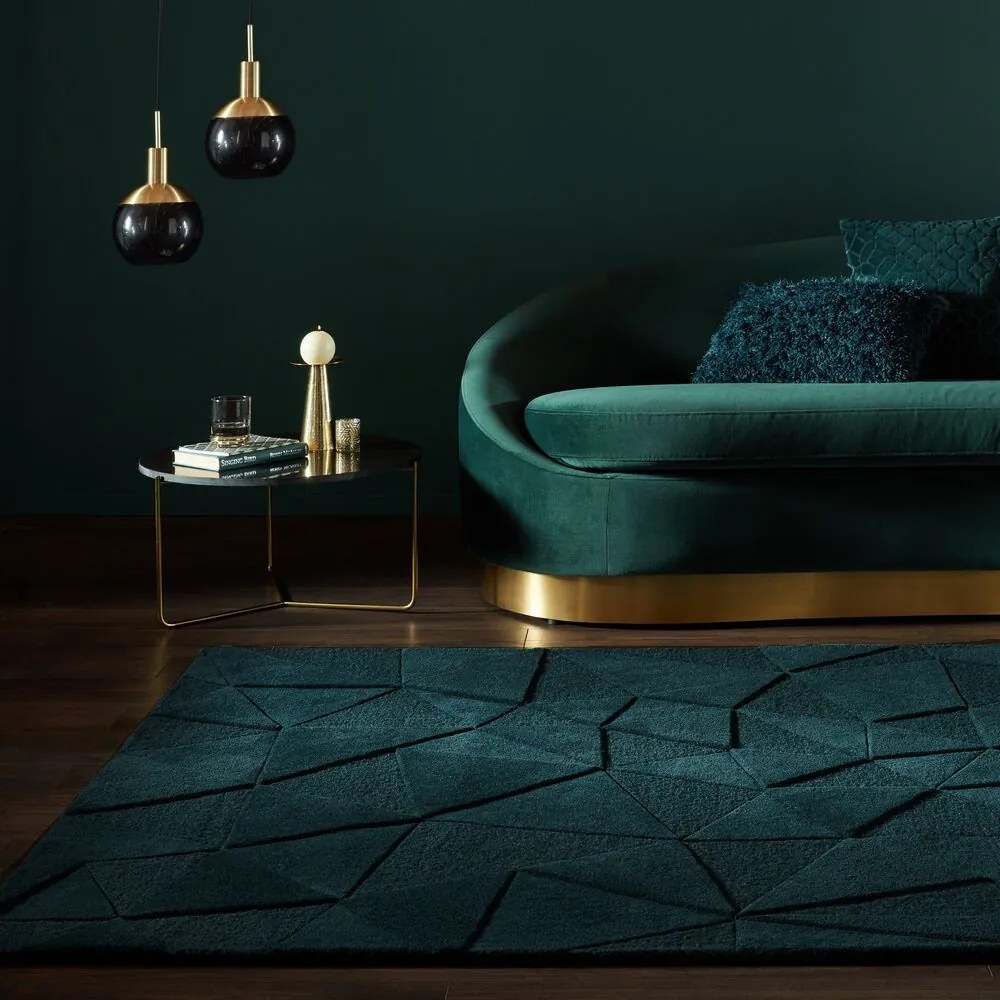 Kusový koberec Moderno Shard Teal, 160x230, modrá, chodba / predsieň, Flair Rugs