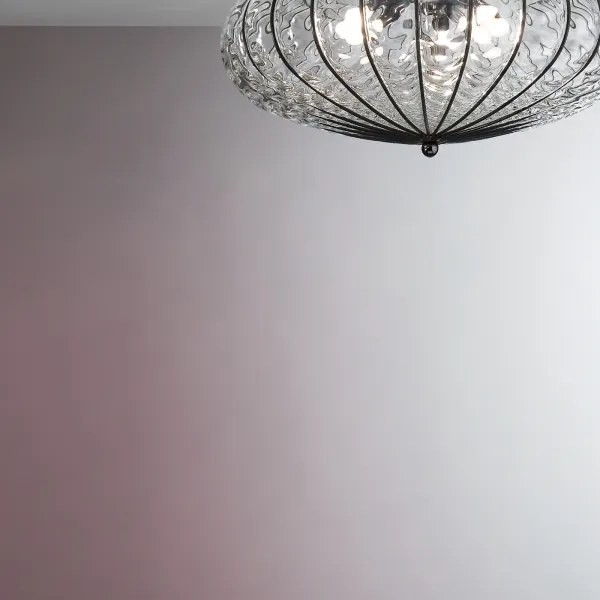 SIRU - Stropné svietidlo ACCADEMIA 3xE27/60W/230V číra/čierna benátske sklo