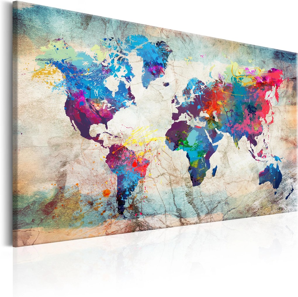 Obraz - World Map: Colourful Madness 90x60