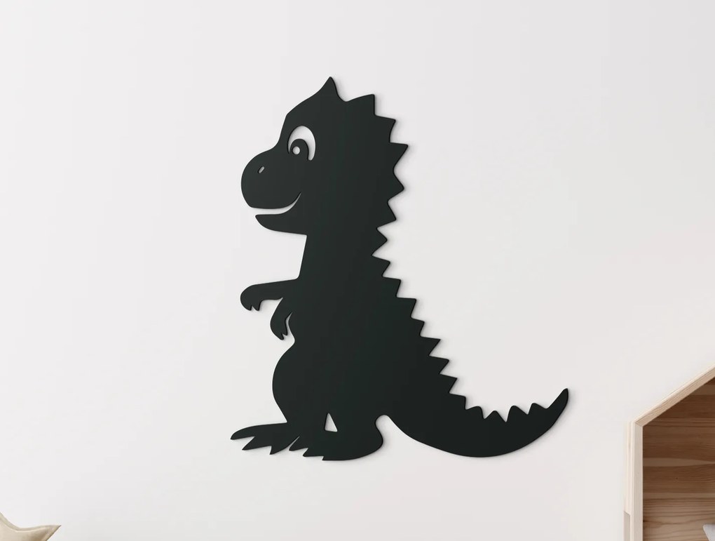 drevko Drevená nálepka do detskej izby Dinosaurík Rozmer obrazu: 37 x 32,5 cm, Farba dekorácie: Čierna