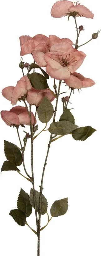 Umelá dekoračná kvetina ruže s ružovými kvetmi - 10*14*80 cm