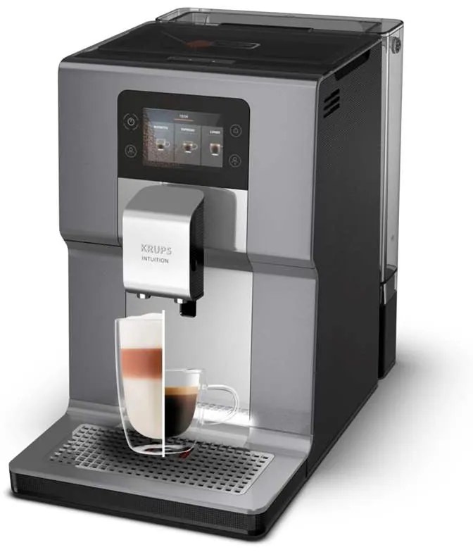 Automatický kávovar Krups Intuition Preference Plus EA875E10 chrome & milk pot (rozbalené)