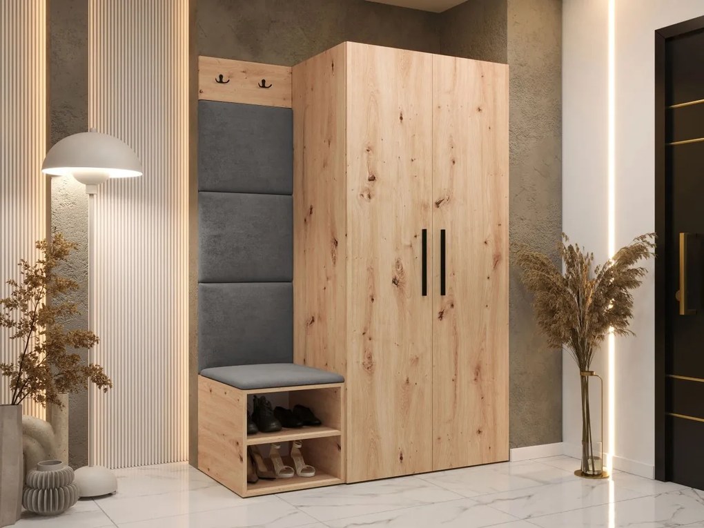Predsieň Hekurt IV, Farby: Biela, Dostupné poťahy: ekokoža Soft 011 (čierna)