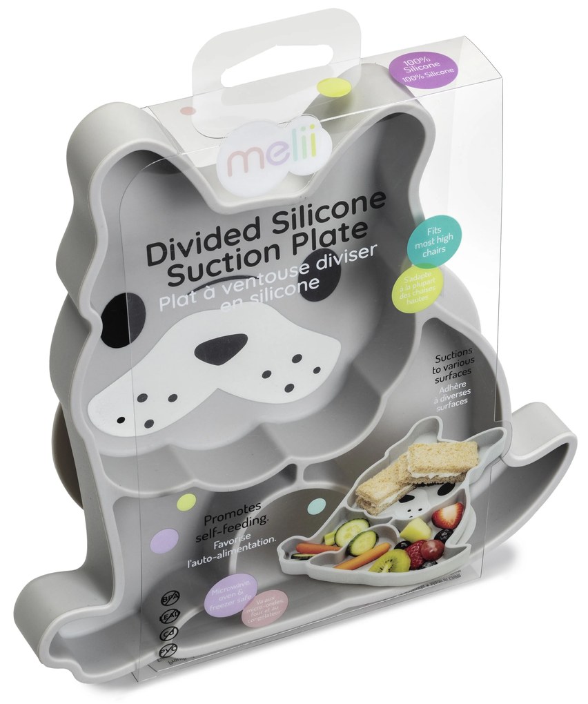 Silikónový delený tanierik s prísavkou - buldoček