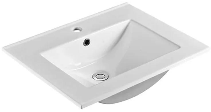 Mereo, Opto, kúpeľňová skrinka s keramickým umývadlom 61x46x60 cm, čierna supermat, MER-CN940