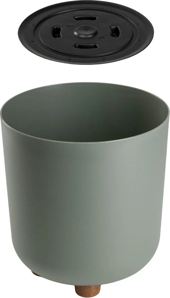 Sada 2 ks květináčů Terra 21x19,3/27,4x24,2 cm šedá/zelená