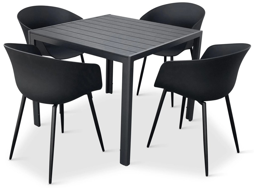 Záhradný jedálenský set Viking M + 4x stolička Rikke