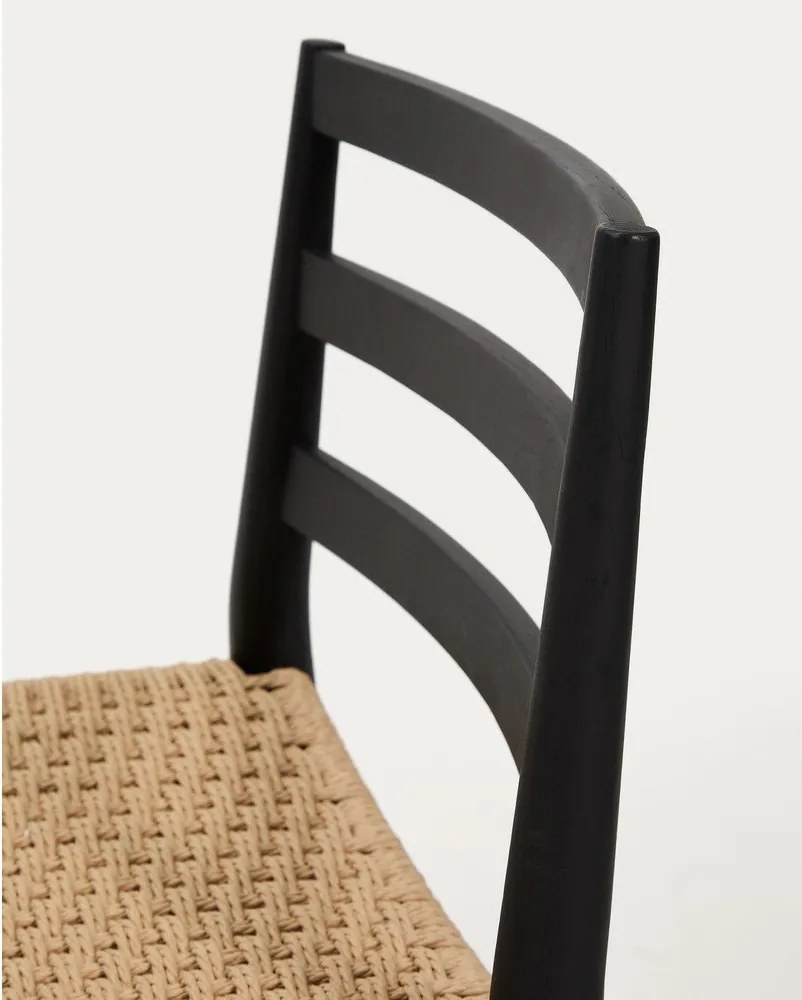 Čierna/v prírodnej farbe barová stolička z dubového dreva (výška sedadla 65 cm) Analy – Kave Home