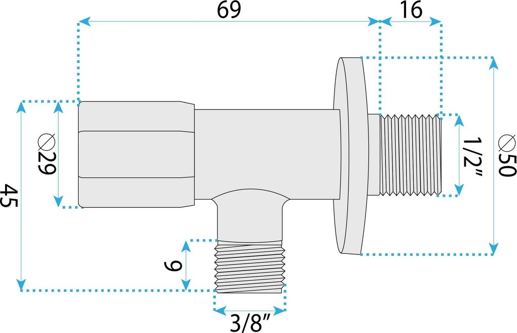 Rea Rea, rohový ventil 1/2" x 3/8", medená matná, REA-03613