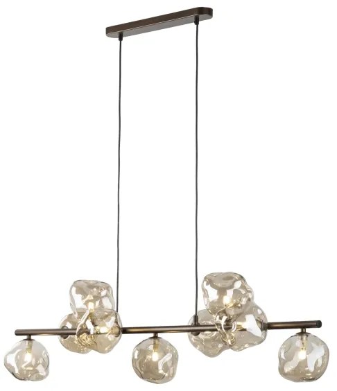 Závesný luster LAVA 9xG9/8W/230V bronzový/dymovo-béžový