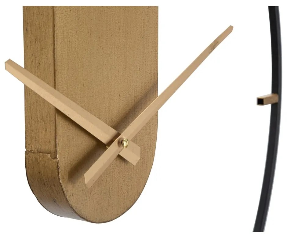 Čierne nástenné hodiny s detailmi v zlatej farbe Mauro Ferretti Goldy, ø 60 cm