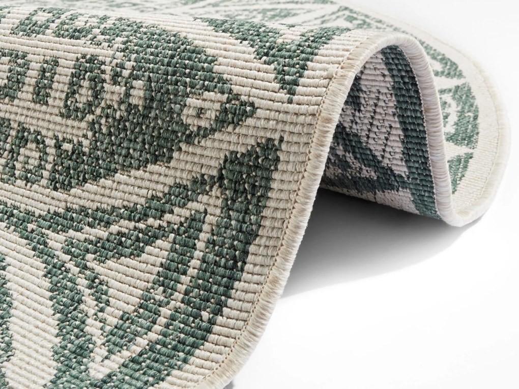 Kusový koberec Mojkoberec Original Nora 104163 Green Creme kruh – na von aj na doma, 240x240 (priemer) kruh, zelená, chodba / predsieň, Mujkoberec Original