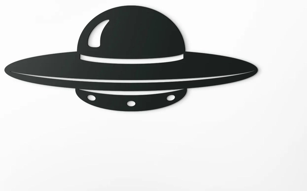 drevko Drevená nálepka na stenu UFO Rozmer obrazu: 18,5 x 44,5 cm, Farba dekorácie: Čierna