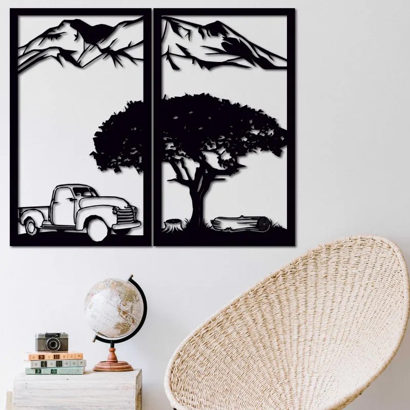 Vyrezávaný dvojdielny obraz na stenu - príroda, strom | SENTOP PR0404