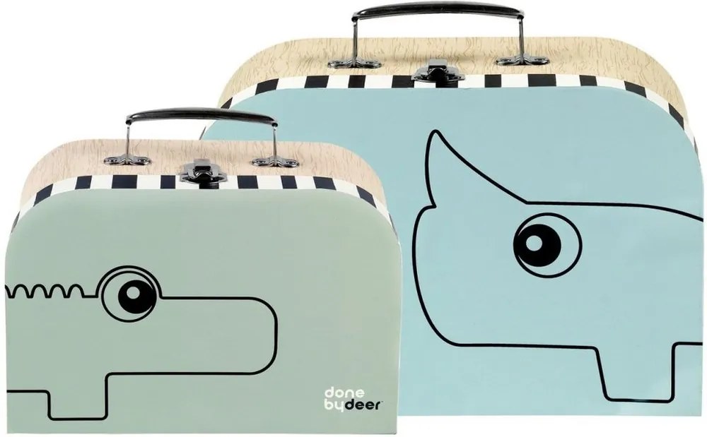 Dizajnové detské kufríky - 2ks - modré